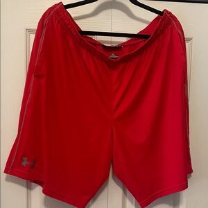 Like New Under Armour Men's Red Athletic Shorts. Size 2XL
